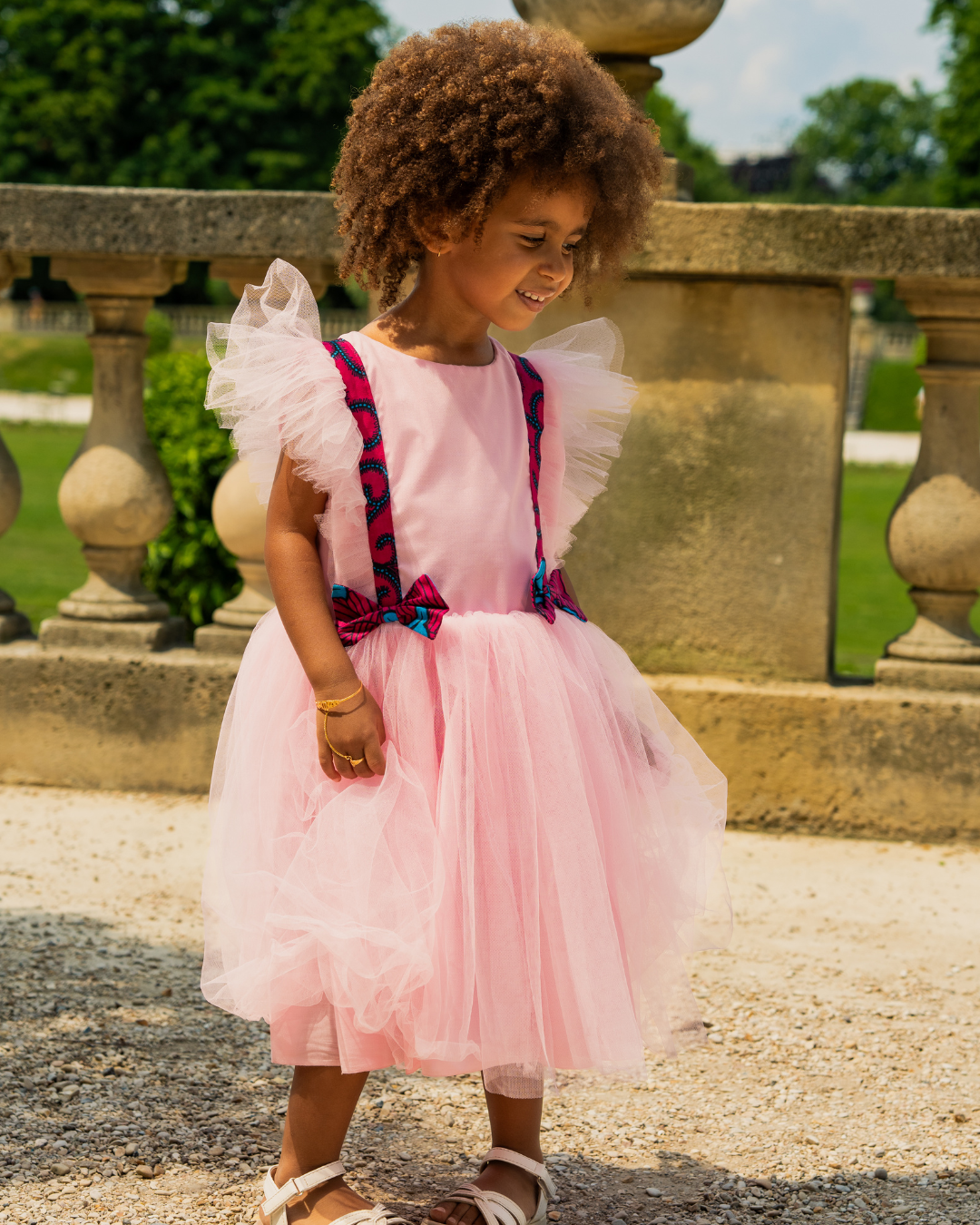 Robe JANEL -Tulle et wax manches courtes