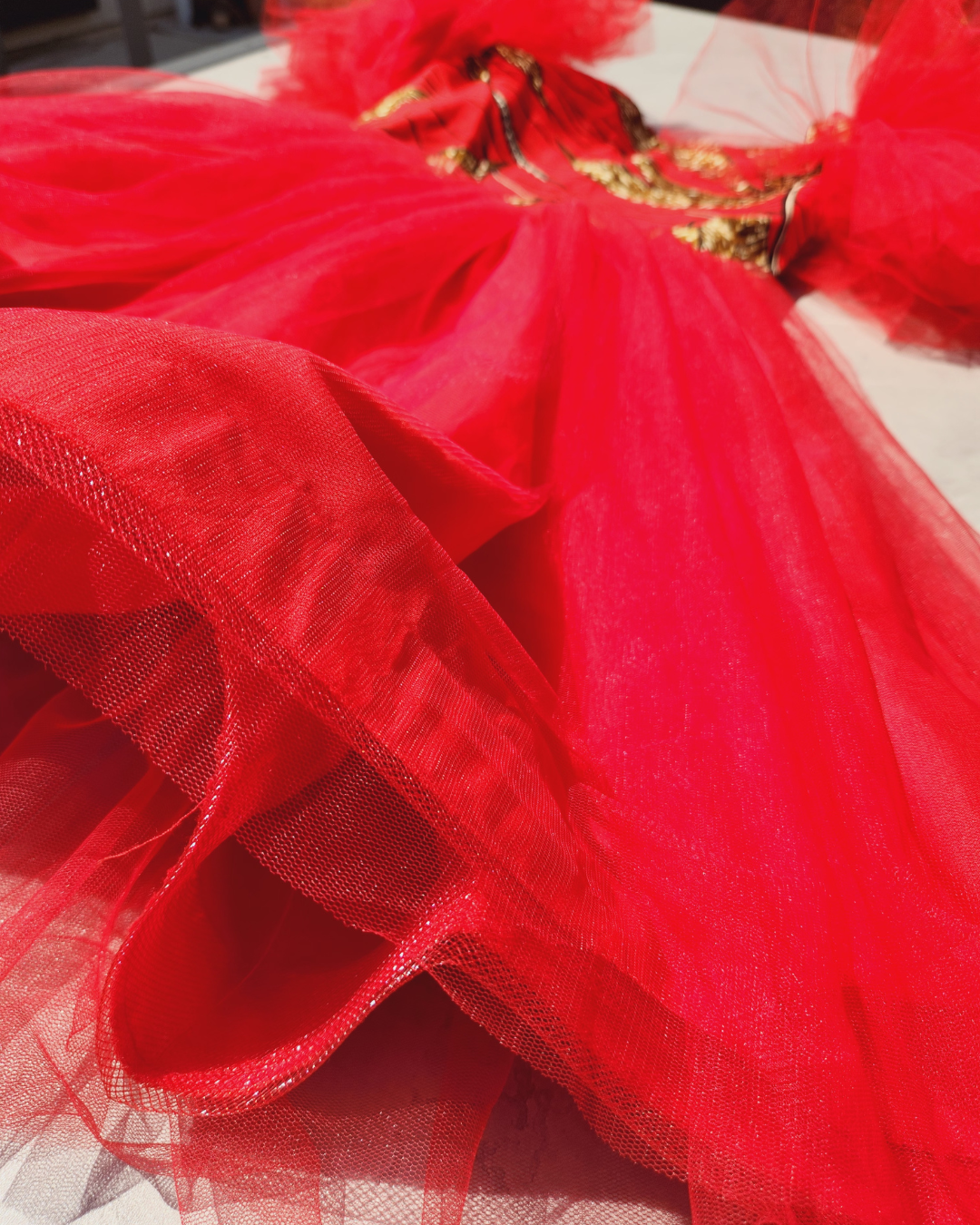 Robe Tulle Wax BINNY Rouge